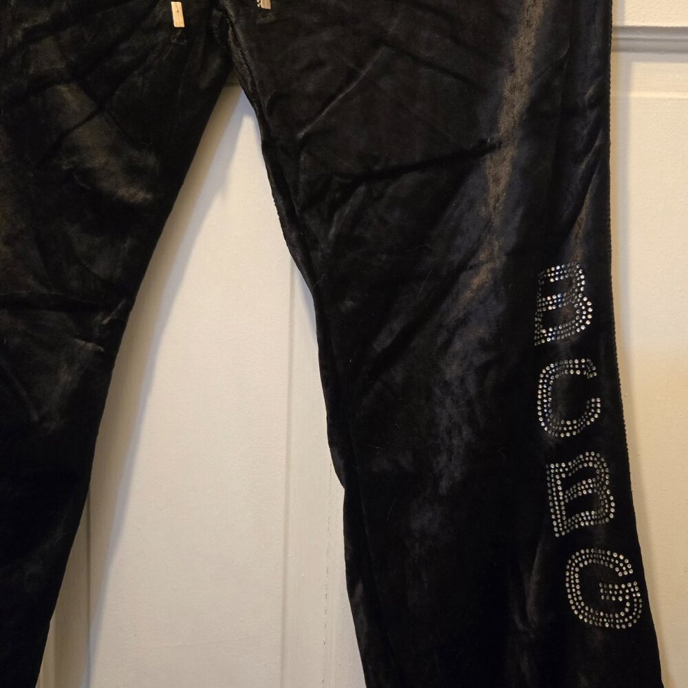 NWT BCBG MAXAZRIA Black Velour Zip-Up Hoodie & Capris Set Women's Size XLARGE - Picture 9 of 9